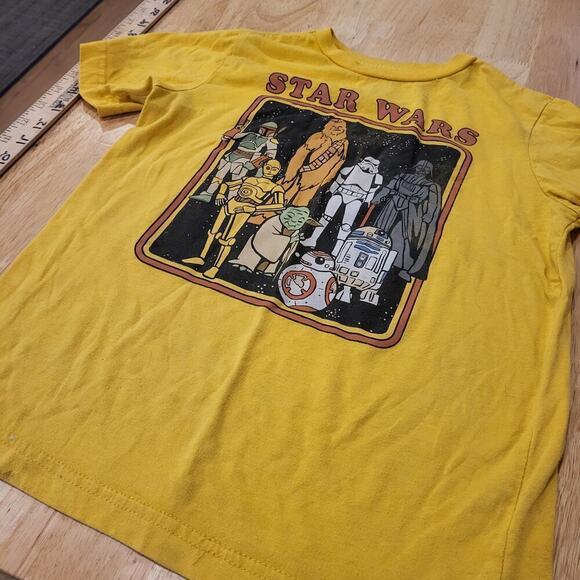 Star Wars Yellow Kids Medium Tshirt Cotton Blend Short Sleeve - Picture 2 of 5